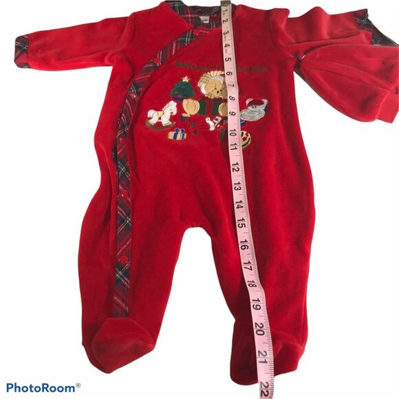 Little Me Baby's First Christmas Size 3 Month Red Footie Beanie Bib Set New - Picture 12 of 12